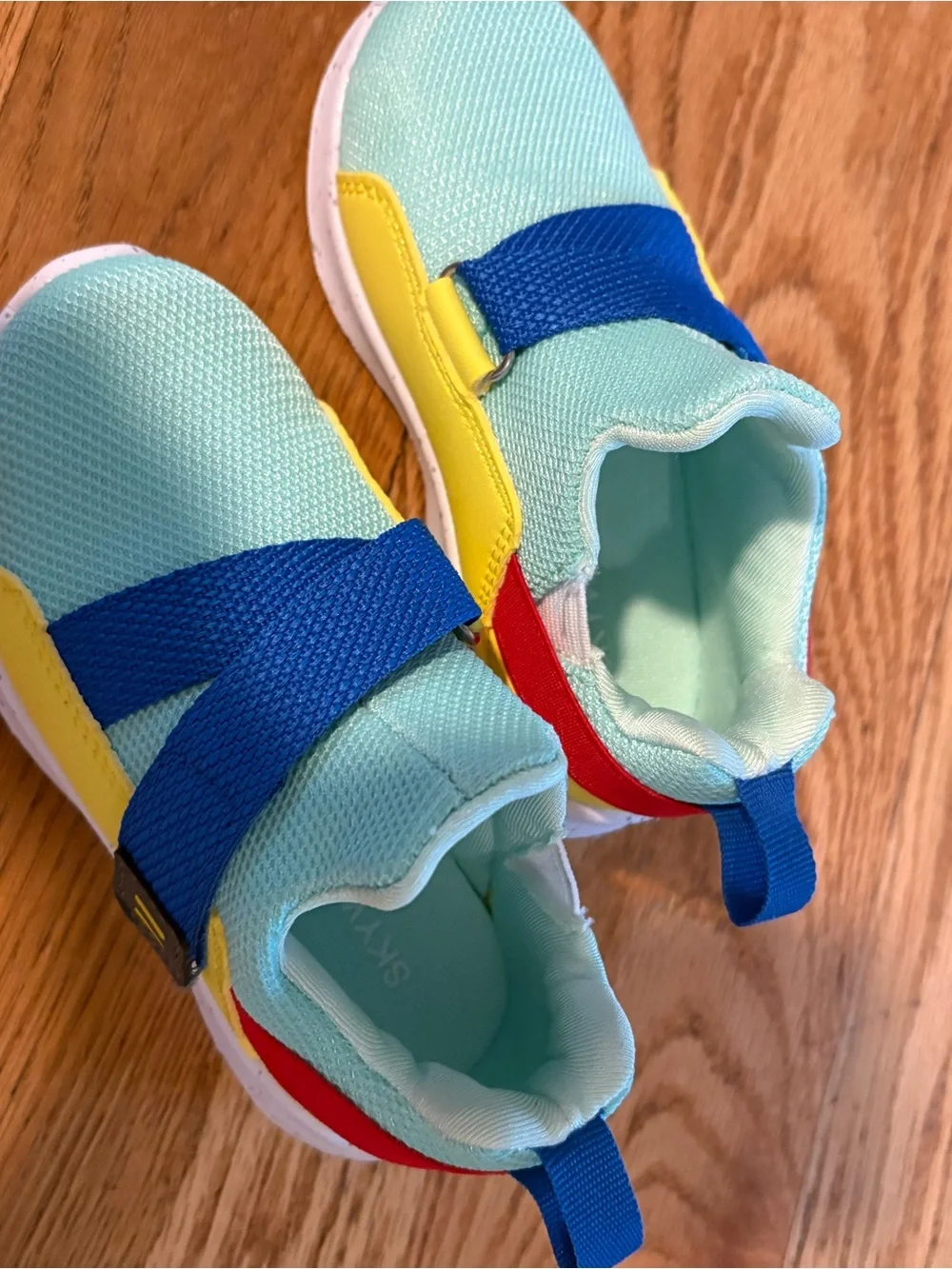 Kids Lightweight Slip-On Sneakers in Mint, Yellow & Blue